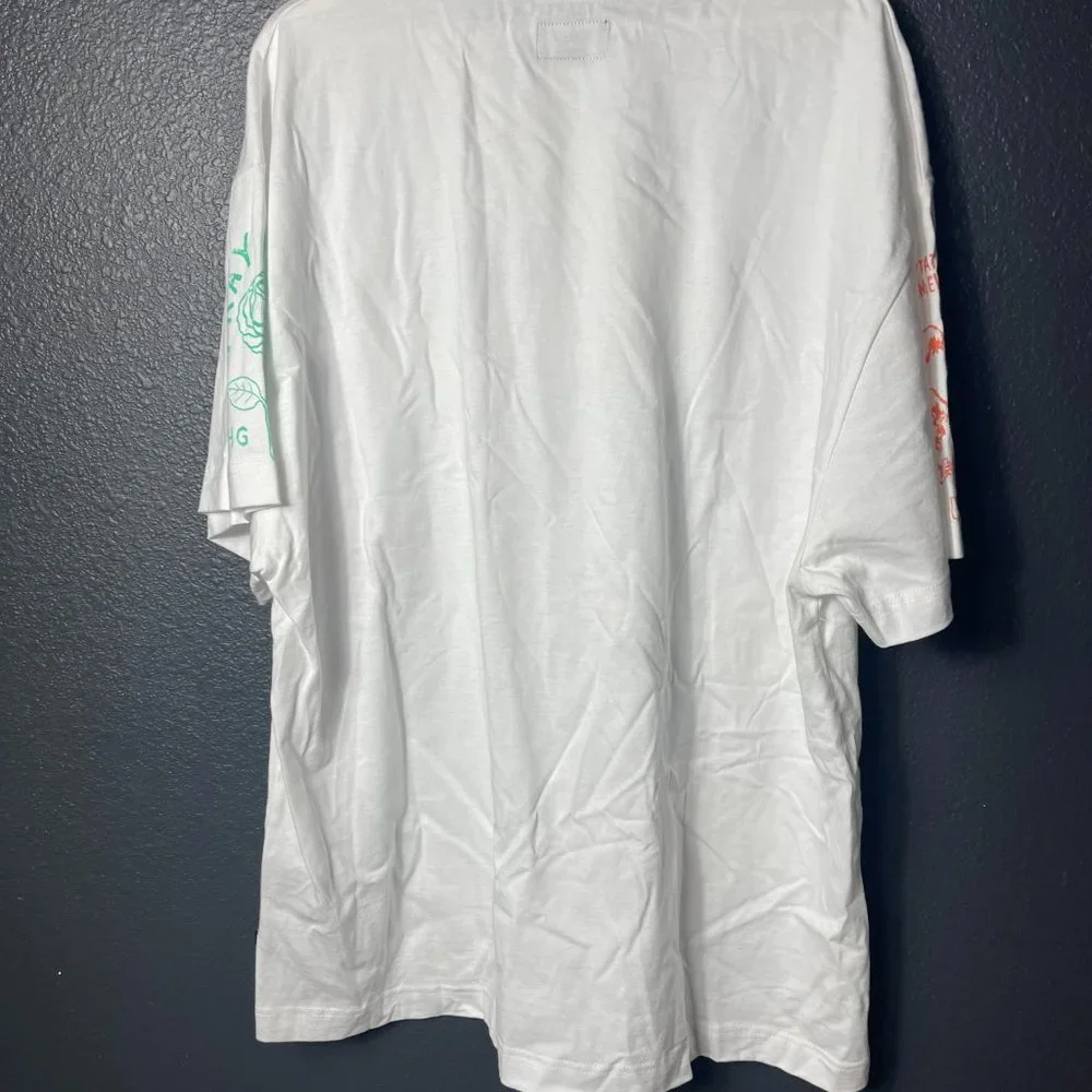 NWT Hustle Gang Men's White Relaxed Fit Graphic Print Born For This T-Shirt 3XL - Picture 4 of 12